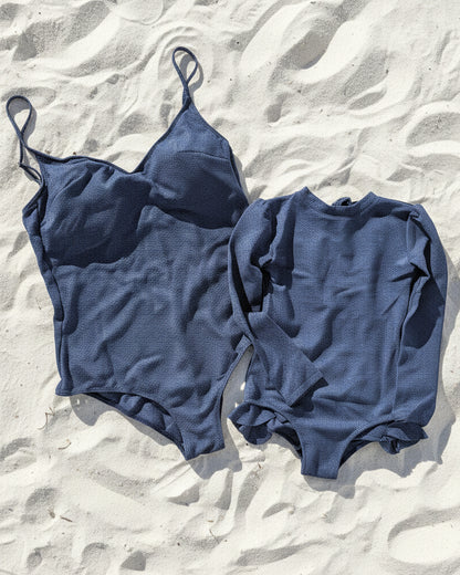 Maillot de bain assorti Maman & Enfant – Bleu Marine Pailleté ✨