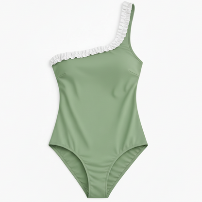 Women's one-piece asymmetrical swimsuit
